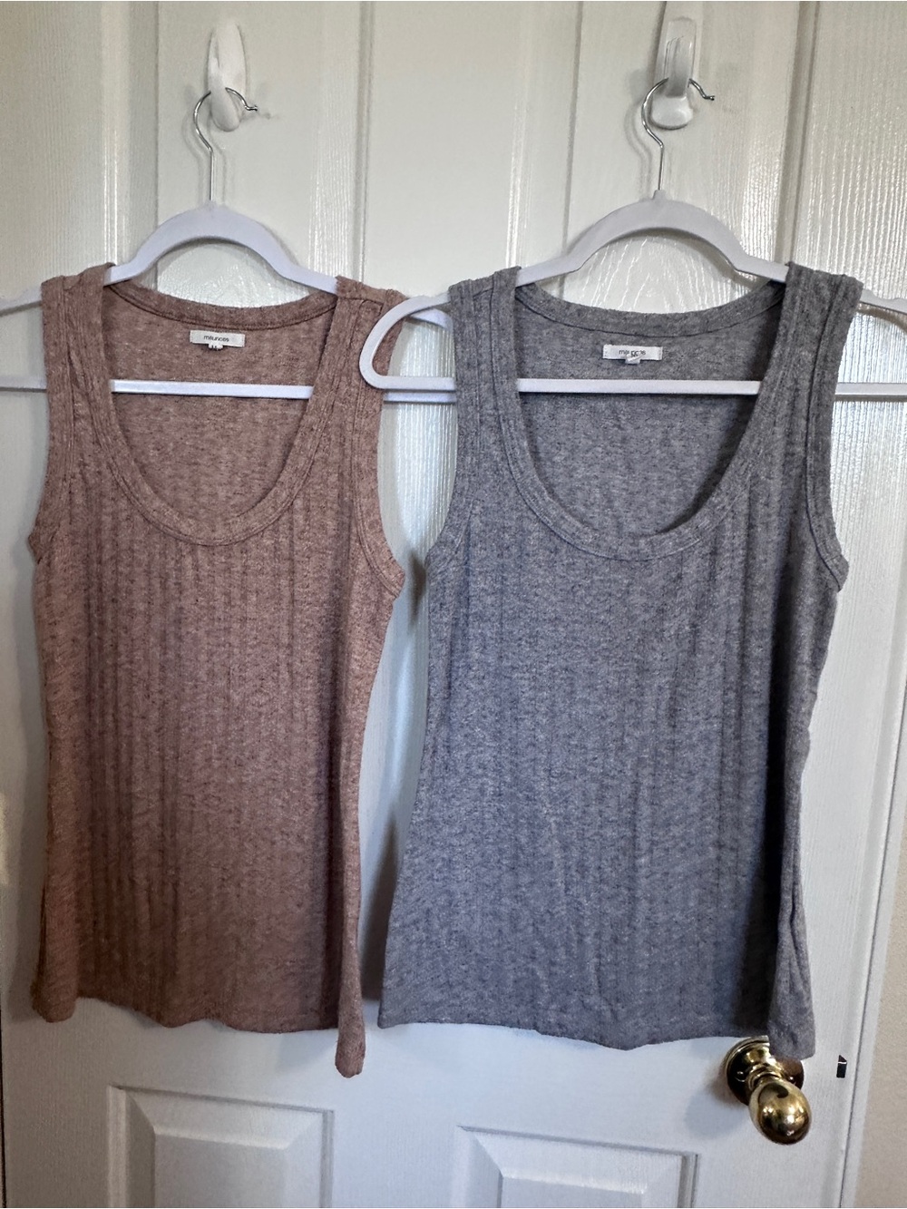 Cozy Ribbed Tank Tops - Gray and Taupe